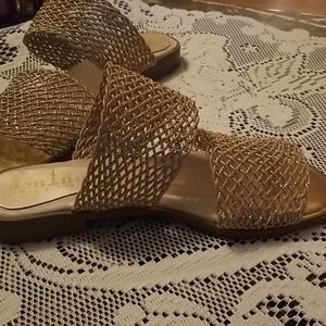 Banno gold mesh sandals